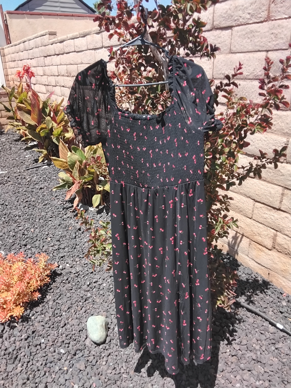 ISiren Lily Black Maxi Dress with Pink Accent Floral XL